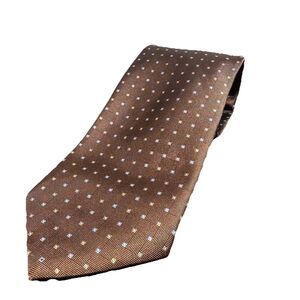 Brooks Brothers Stain Resistant | Brown Geometric Pattern Pure Silk Necktie NWT!